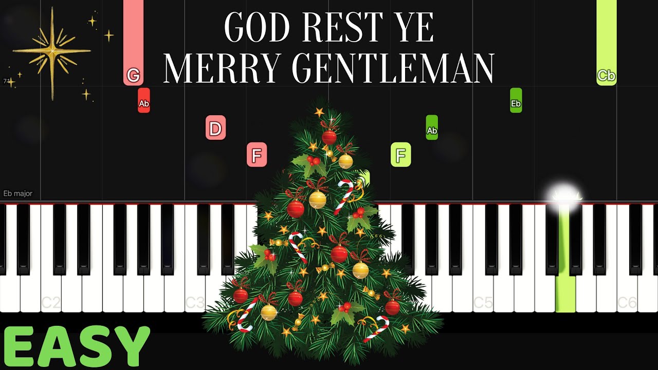 How to play God Rest Ye Merry Gentleman - Pentatonix - EASY Piano Tutorial - Tunes With Tina