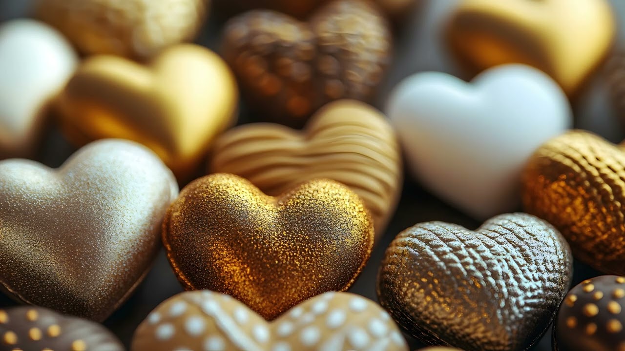 Golden Heart Chocolates for Valentines | Frameless TV Art Screensaver