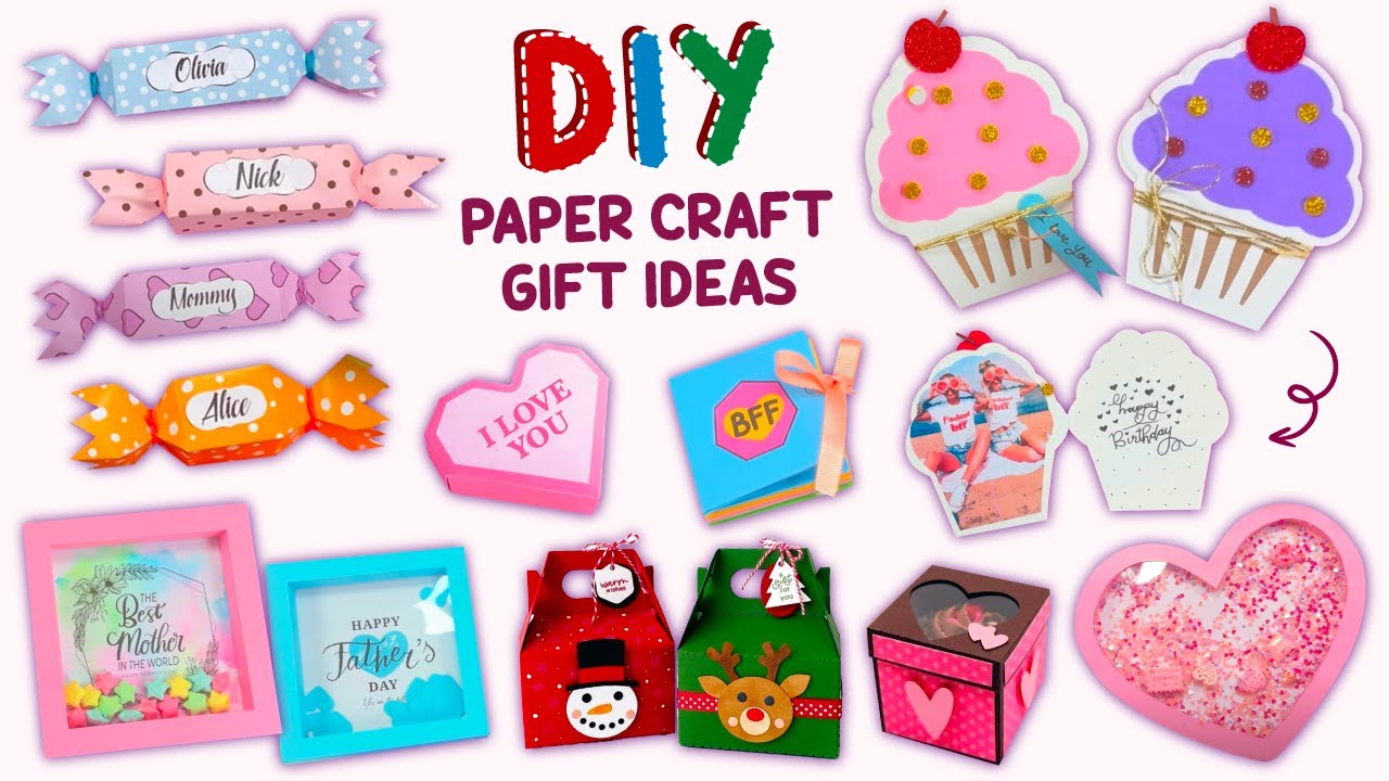 12 DIY PAPER CRAFT GIFT IDEAS - Birthday Gift Card - BFF Photo Album - Handmade Gift Boxes and more