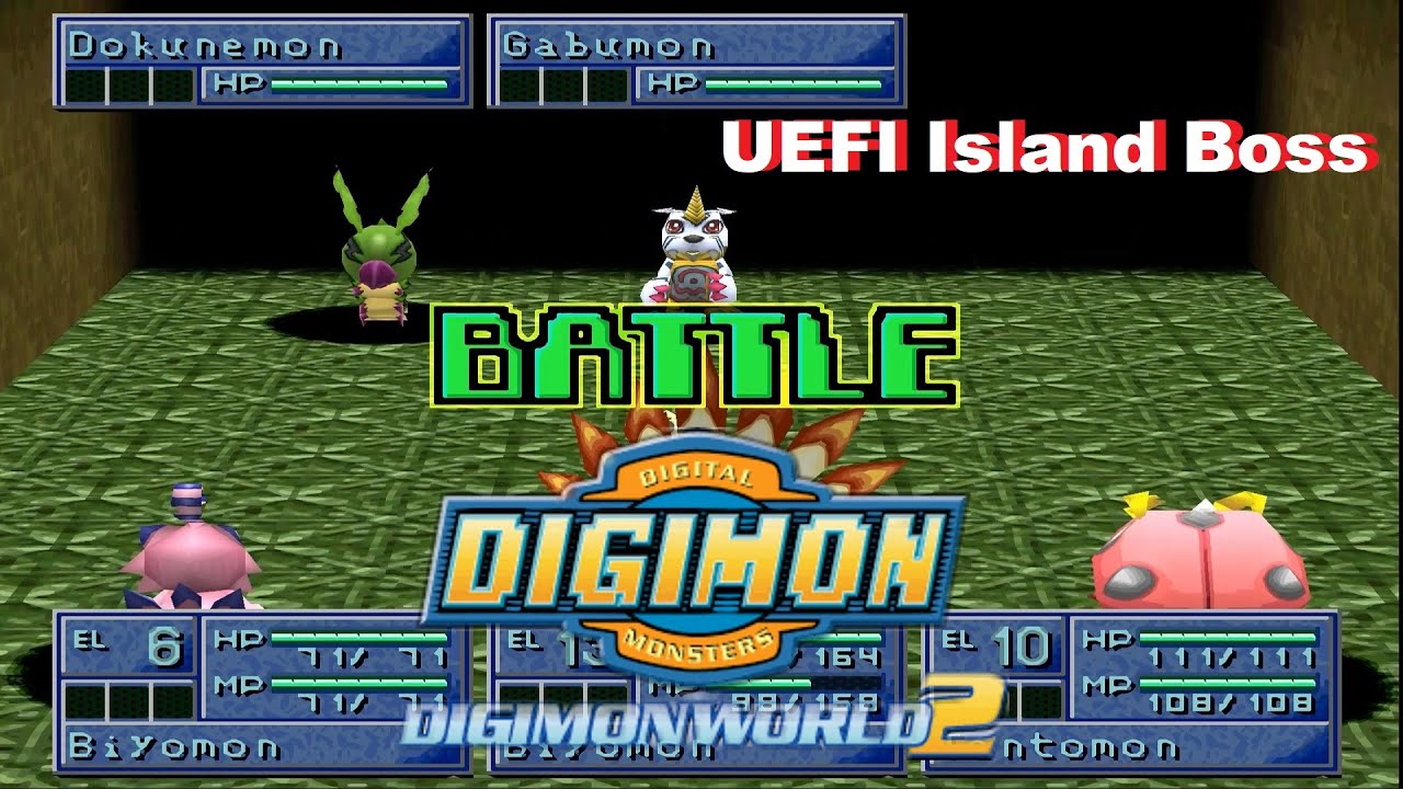 Digimon World 2 Alternative UEFI Island Boss Gabumon