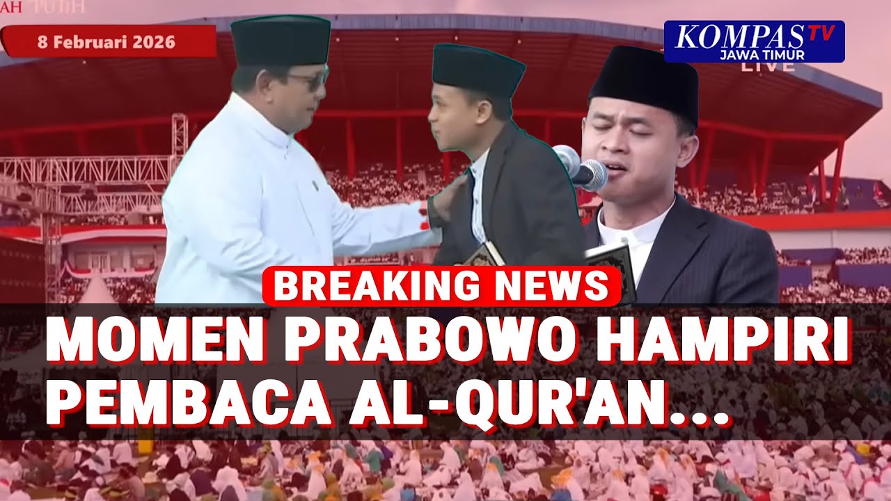 Riuh! Presiden Prabowo Tiba-Tiba Berdiri dan Hampiri Pembaca Al-Qur’an di 1 Abad NU