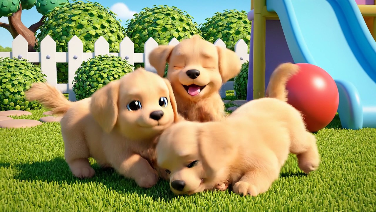 Cinco Cachorros Wiggly Wiggle Wiggle | Canciones Infantiles para Bailar