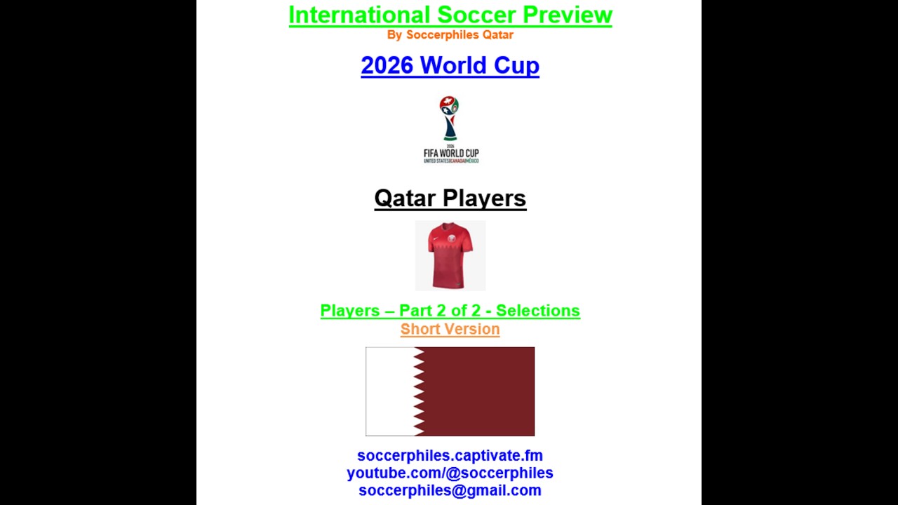 Qatar Short World Cup 2026 Player Rankings  Full Squad Preview