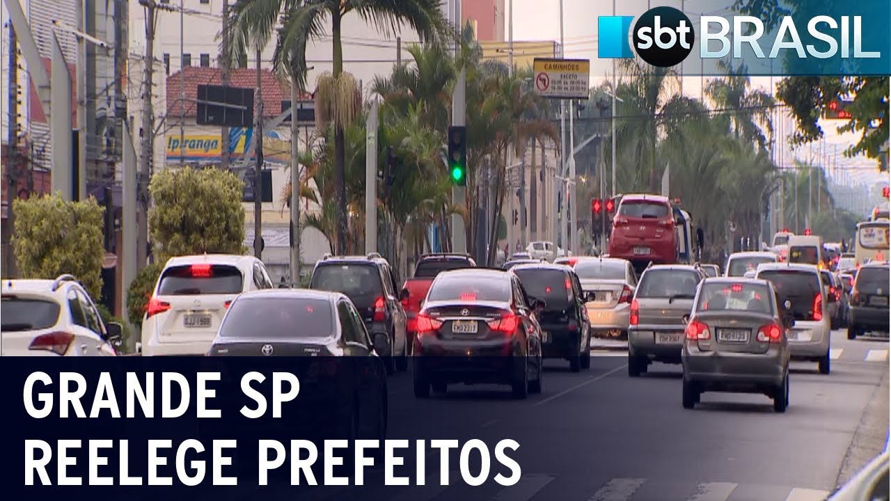 Diferente da capital, munic&iacute;pios da Grande SP j&aacute; elegeram seus prefeitos | SBT Brasil (21/11/20)