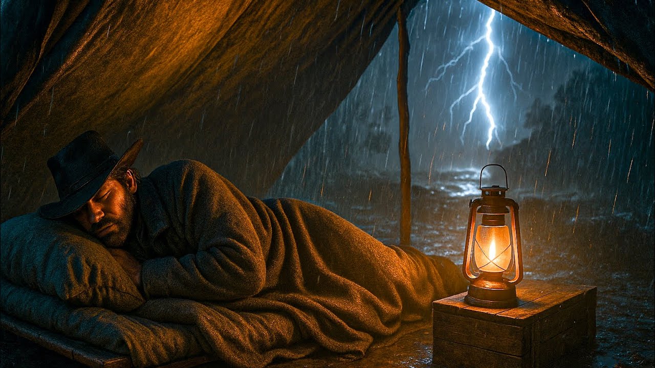 Thunderstorm Night Resting Alone in a Canvas Tent  With Arthur Morgan/RDR2 ASMR