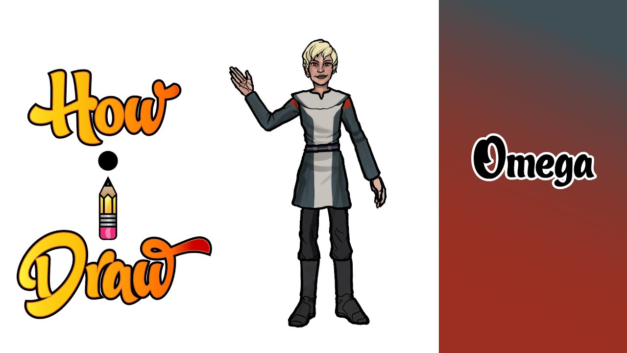 How I Draw OMEGA from STAR WARS the BAD BATCH * how to draw omega art lessons drawing tutorials *