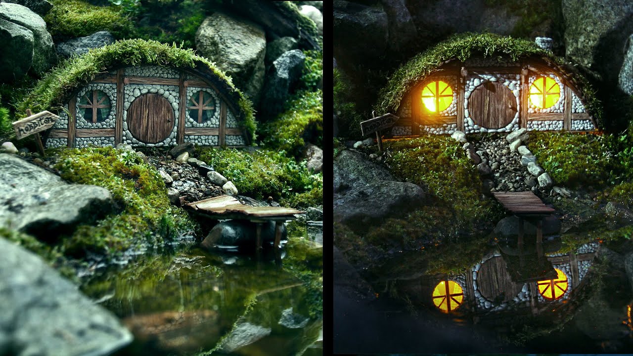 DIY Hobbit House Diorama Building in Nature 🌳 How to make  Hobbit Hole House - Lord of the Rings