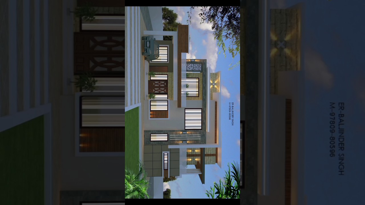 50x50 Modern House Elevation 🏡 Designing hut