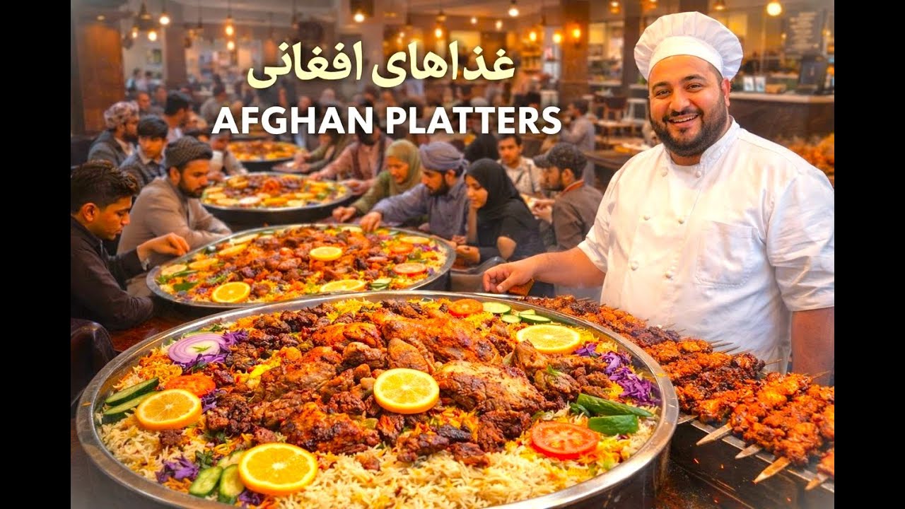 Afghan Arab Restaurant Feast | Juicy Kebabs and Big Trays کباب ها و سینی های لذیذ افغانی