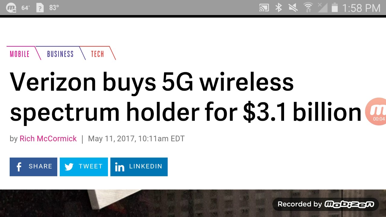 Verizon buys 5G wireless spectrum holder for $3.1 billion