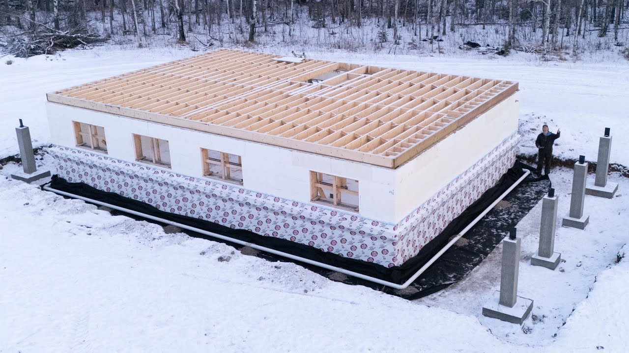Waterproofing My ICF Basement and Installing Footing Drain - Building My Log Home Pt. 30