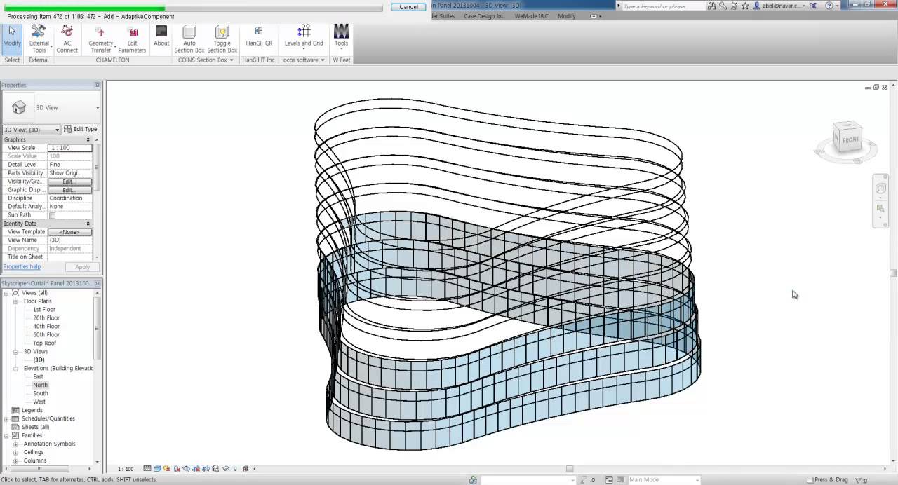 BIM Competition - Rhino&Grasshopper to Revit - Curtain Wall Panel