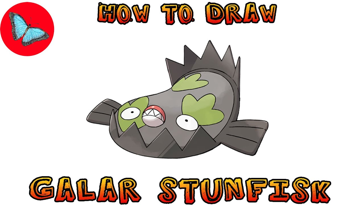 How To Draw Galar Stunfisk Pokemon | Drawing Animals