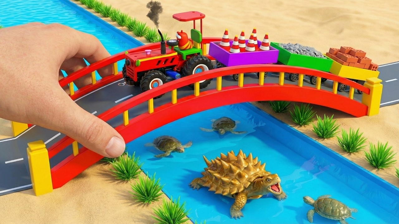 Top DIY Mini Tractor Builds a Super Strong Arch Bridge Across a Giant River | Science Project