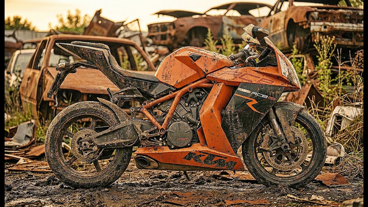 ASMR Restoring a 2011 KTM RC8 R Factory Orange from Abandoned Junkyard Condition