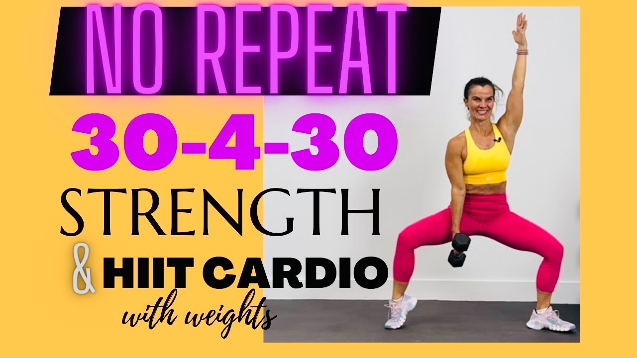 30 Minute LOW IMPACT,  NO REPEAT,  STRENGTH & HIIT CARDIO Workout/ dcfitt