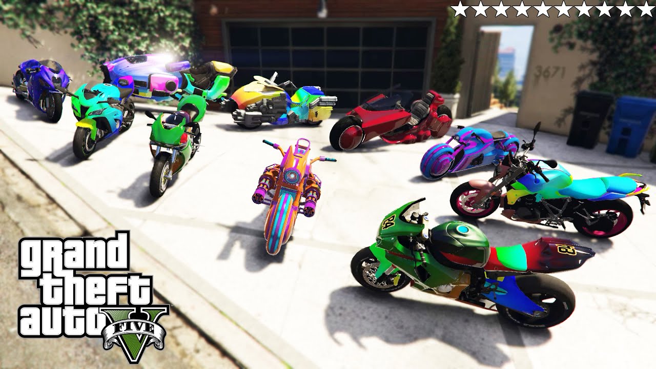 GTA 5 - Stealing ENCHANTED SUPER BIKES With Franklin | (Real Life Cars #82)
