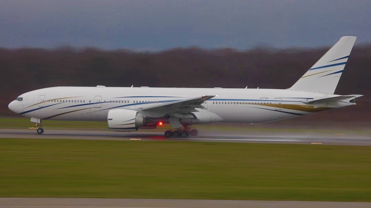 [FullHD] Mid East Jet Boeing 777-200(ER) landing & takeoff at Geneva/GVA/LSGG