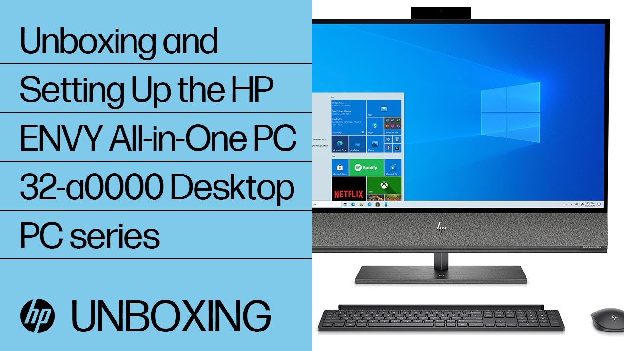 Unboxing and Setting Up the HP ENVY AiO 32-a0000 Desktop PC series | HP How To For You | HP Support