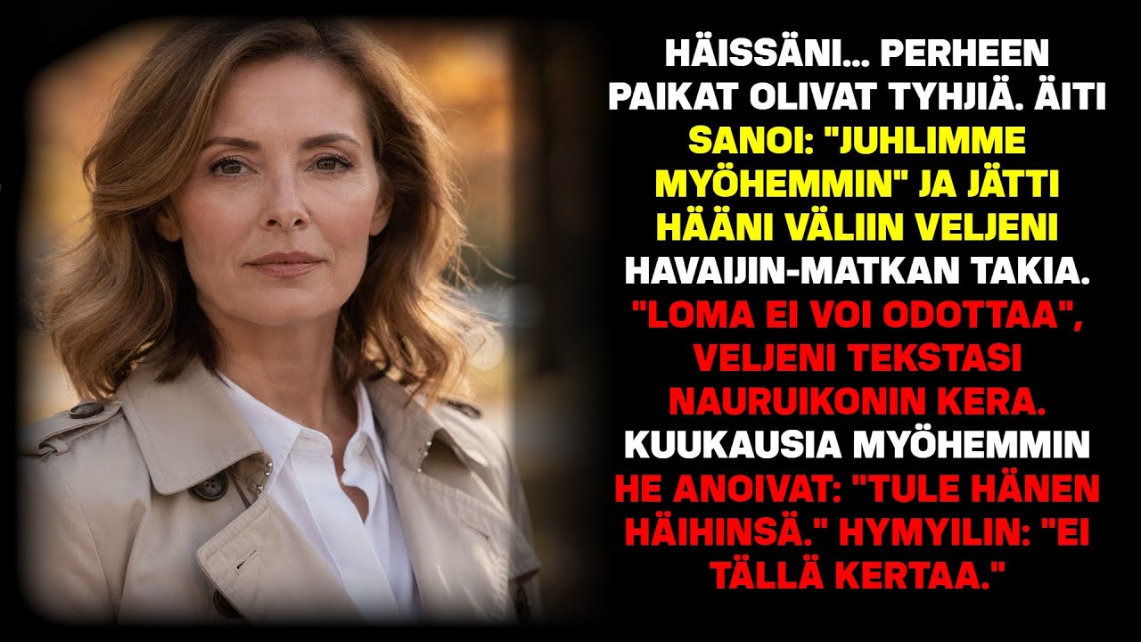 Äiti jätti hääni väliin veljeni Havaijin-matkan takia. Kuukausia myöhemmin sanoin 