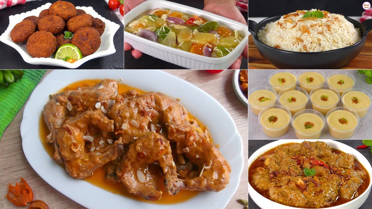 ঈদ মেন্যু: ৬টি লোভনীয় রেসিপি একসাথে | Plain pulao,chicken Roast, Beef rezala, shami kabab, firni,veg