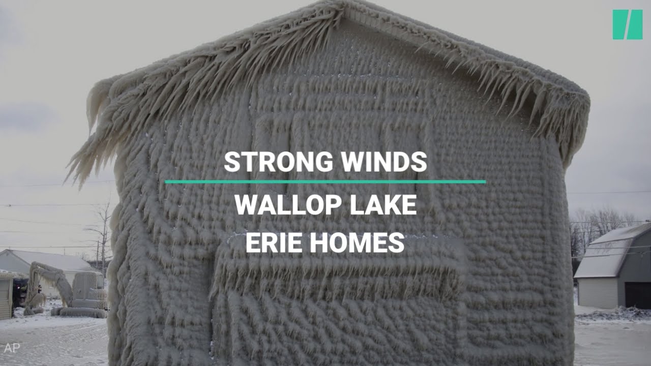 Lake Erie Homes Frozen In Ice Following Wild Windstorm
