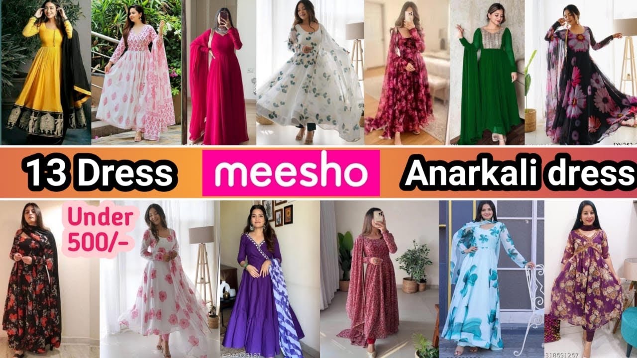*Huge* Meesho party wear Anarkali dress haul under 500/- ✨💝| DIWALI outfit 🪔🎉🎁| Honest review |