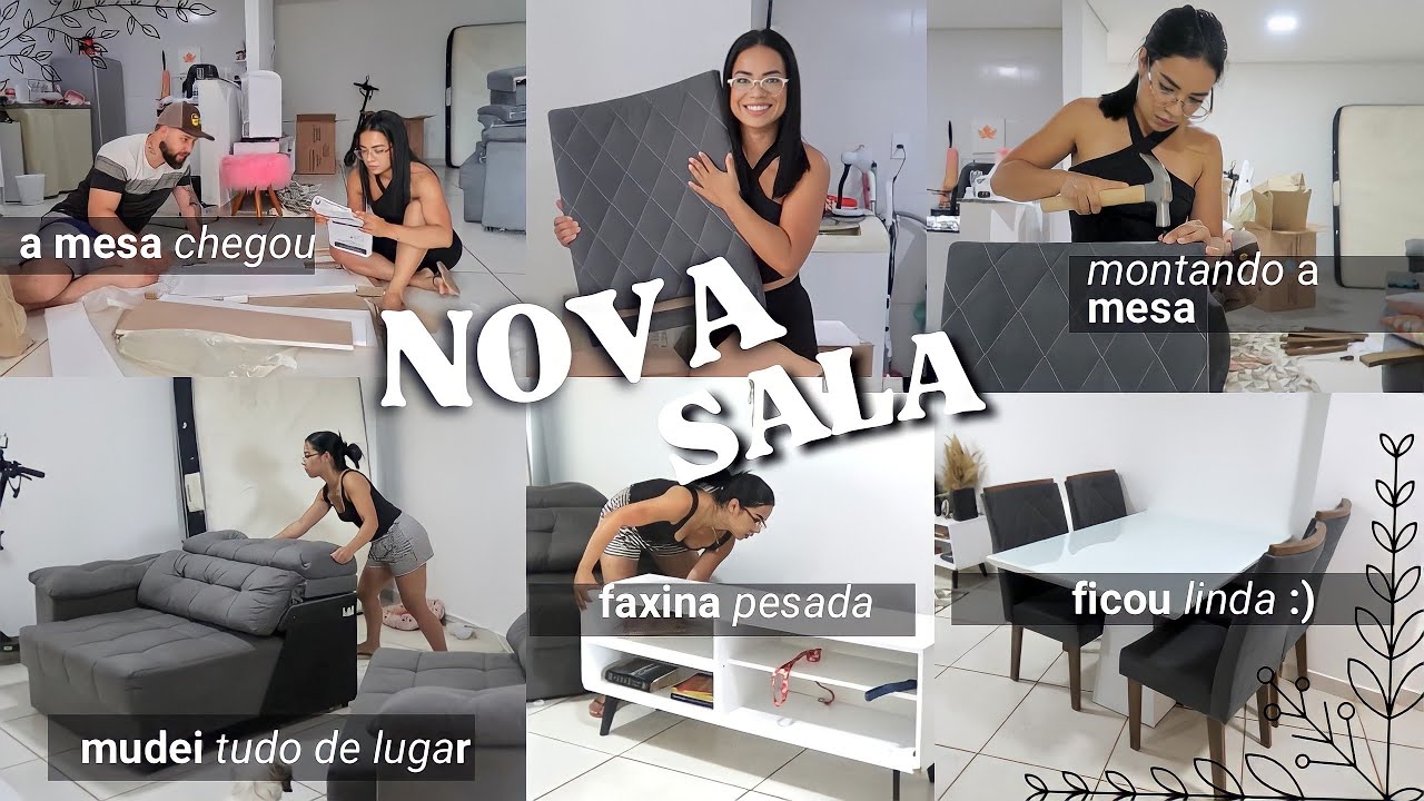 FAXINA E ORGANIZAÇÃO DA SALA | A MESA CHEGOU! - Morando Sozinha Vlogs