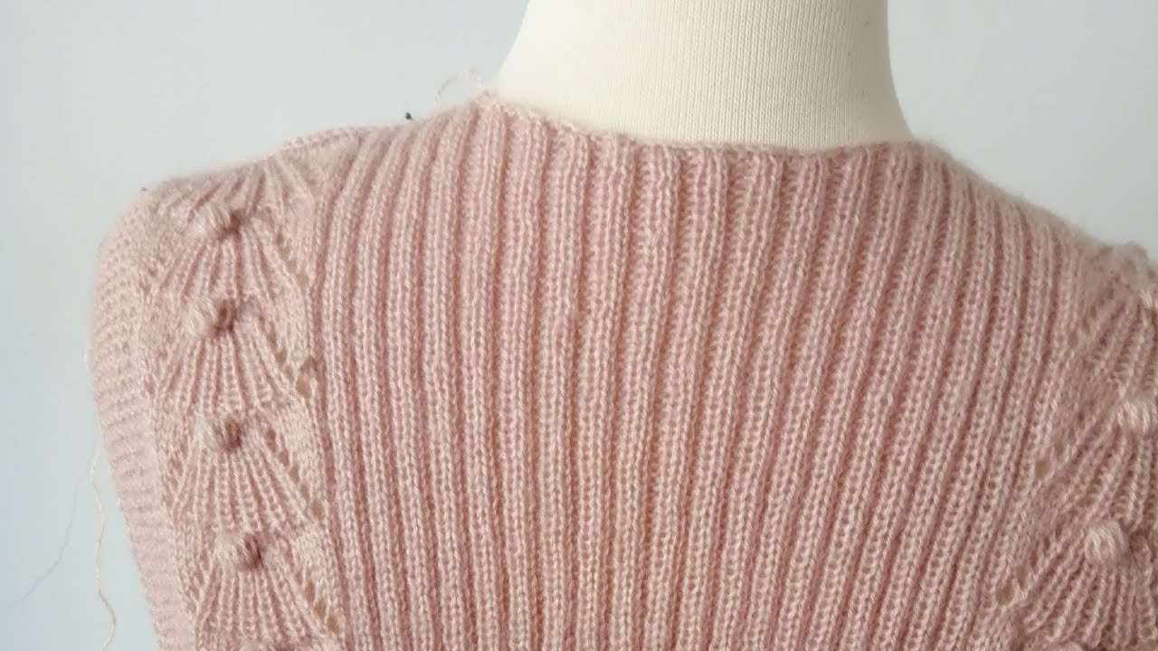 Fıstıklı Süpürge Yelek Modeli Yaka Oyuntusu Yapımı