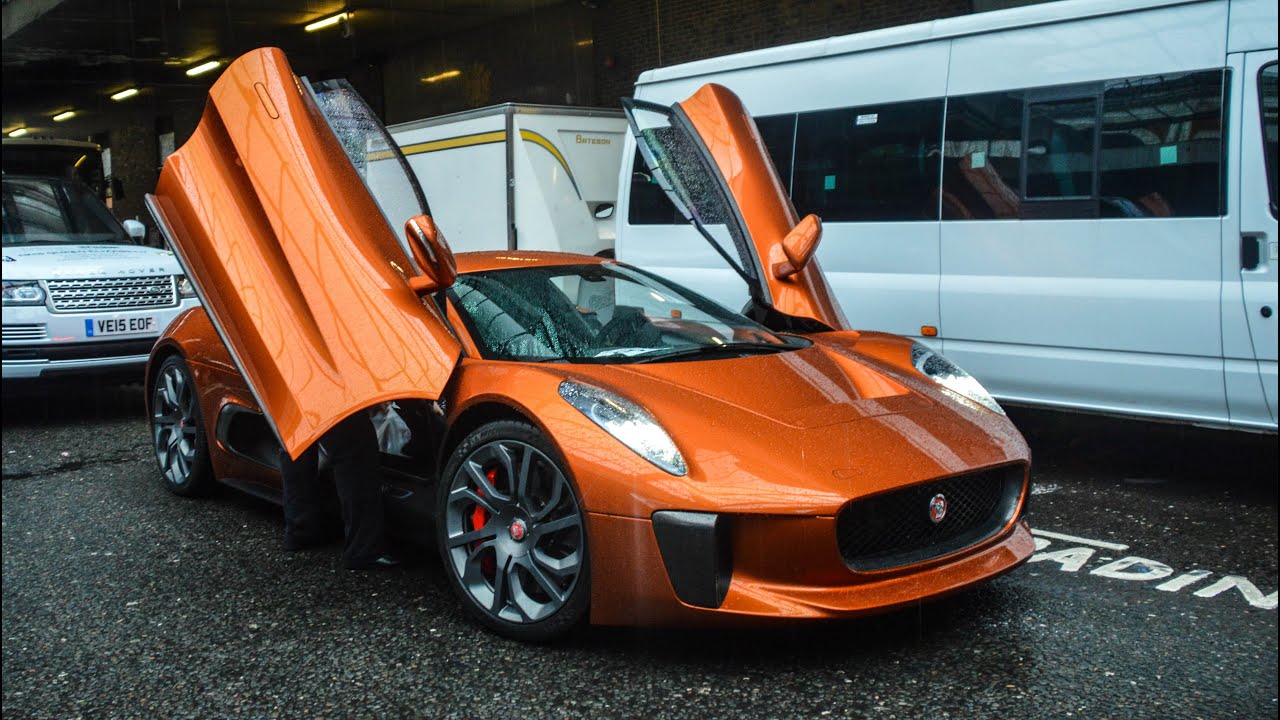 Jaguar C-X75 BOND car driving ON THE ROAD in London!!