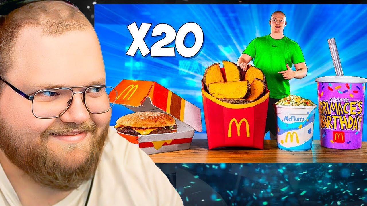 УВЕЛИЧИЛИ МЕНЮ McDonald&rsquo;s в 20 раз / Картофель По-Деревенски / Роял Чизбургер / РЕАКЦИЯ T2x2