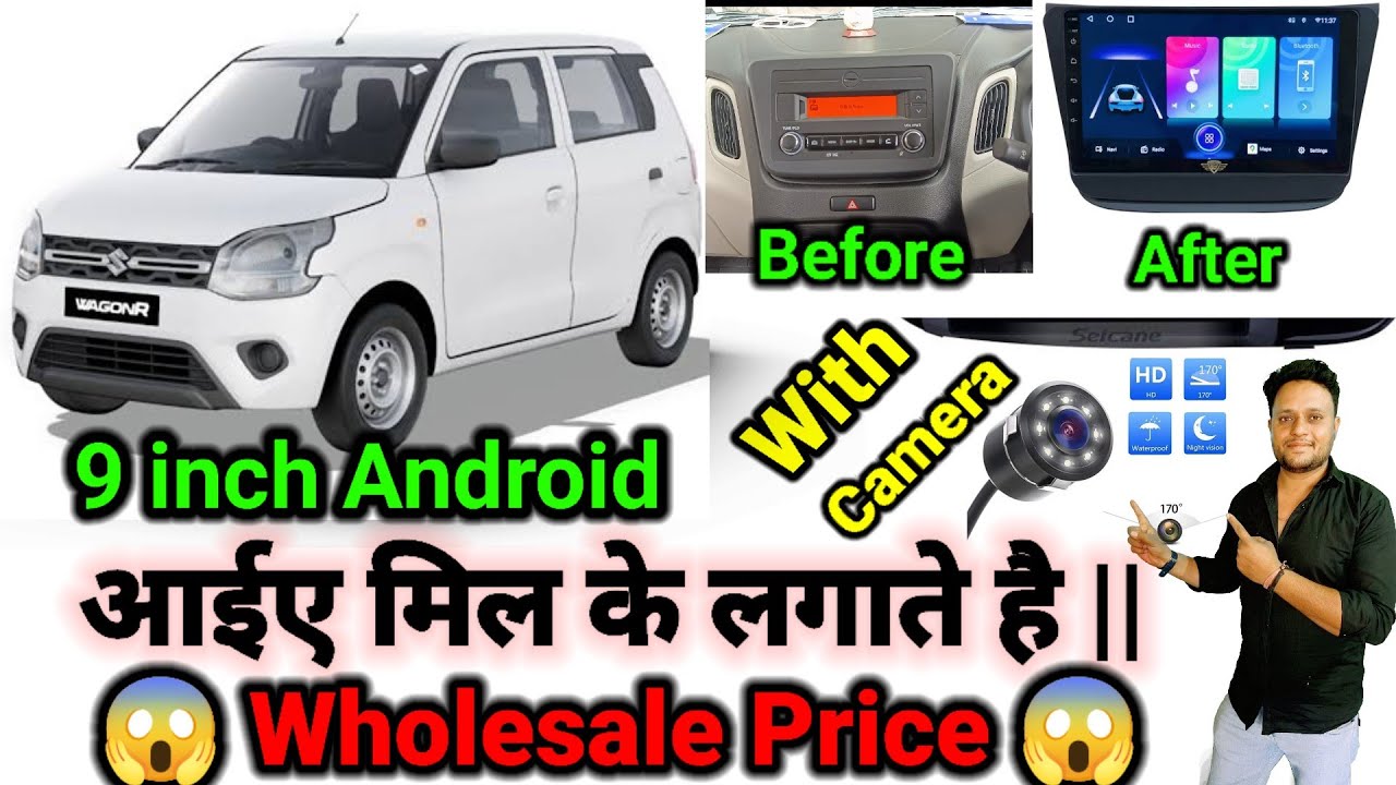 New Wagonr 2023 Model 9 inch Android player Installation | New Wagon r Android Touch Screen #carshow
