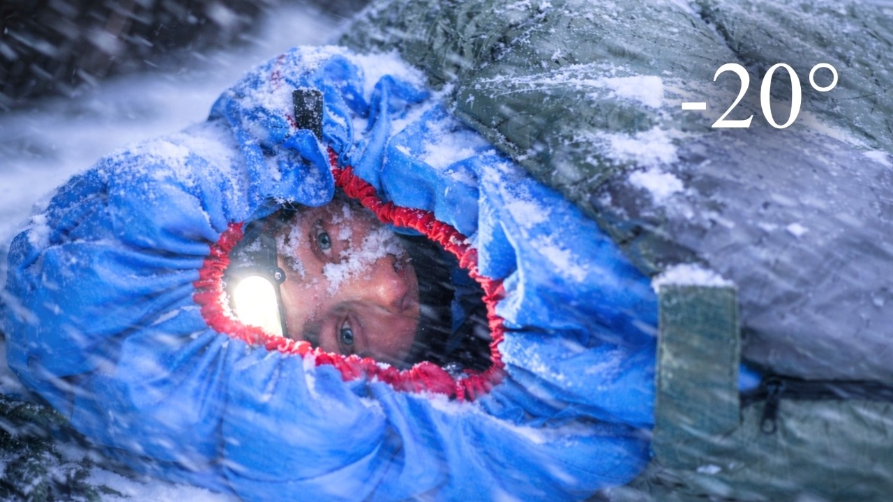 2 Days Alone Winter Camping on Ice | Extreme -20°C Survival