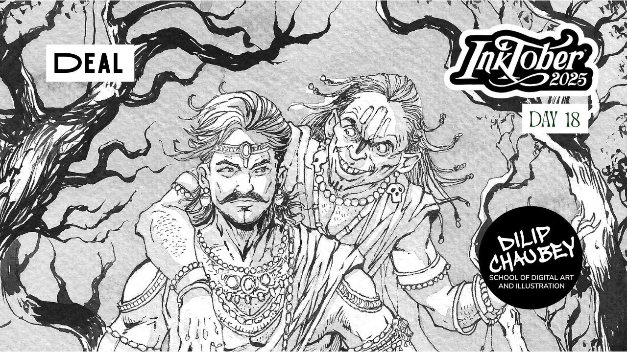 Inktober 2025 | Скидка 18-го дня | Школа искусств Дилипа Чауби