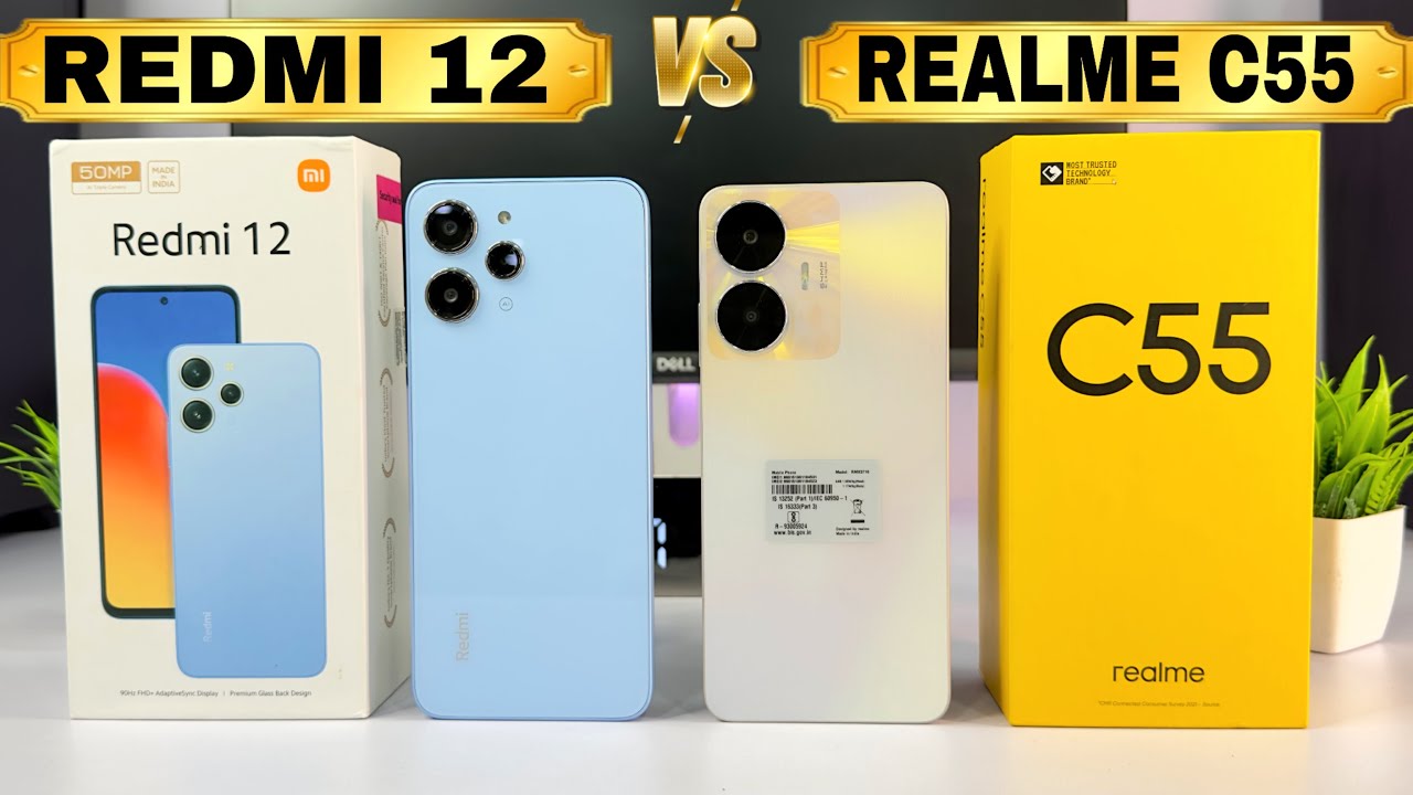 Redmi 12 Pastel Blue 🆚 Realme C55 Sunshower | Unboxing | Comparison | Camera | Price | Full Details