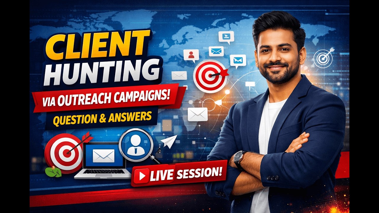 Client hunting via outreach campaign live question answers