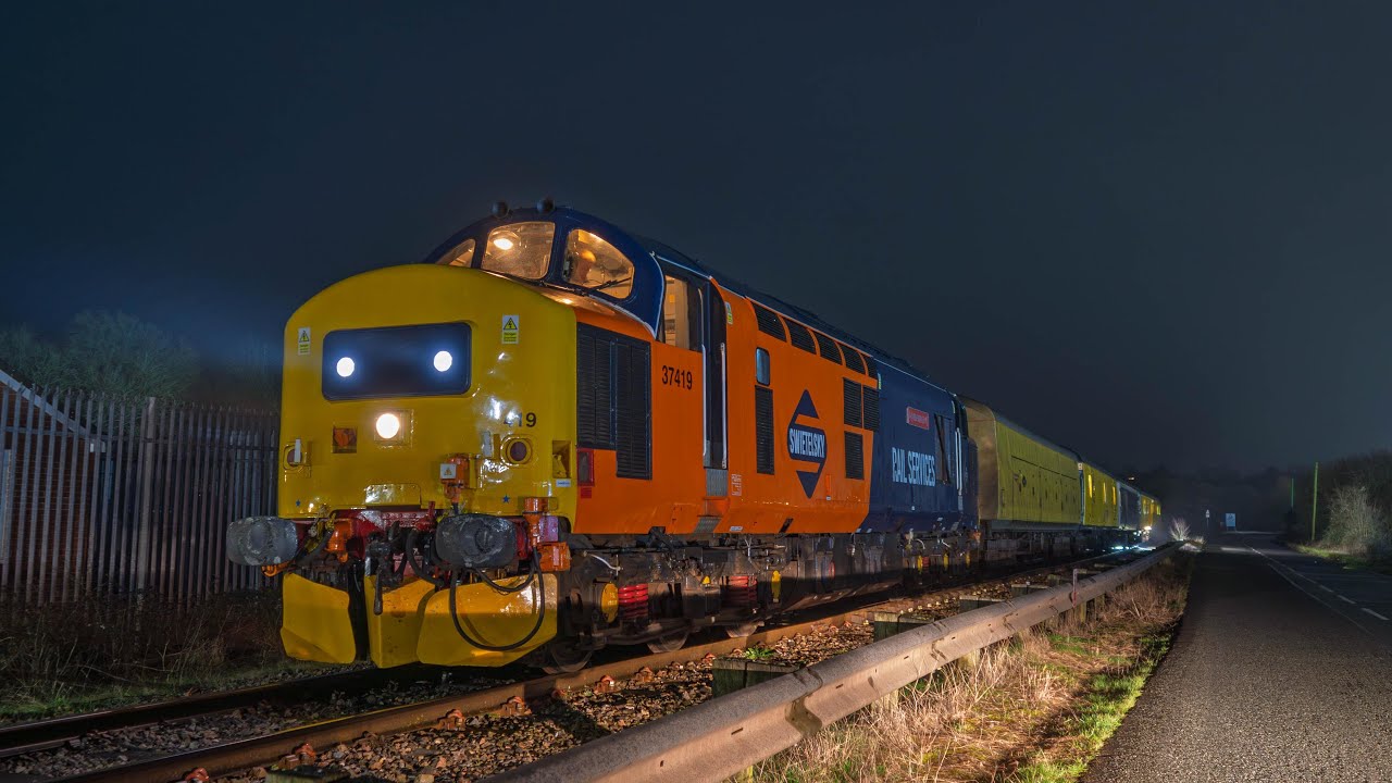 37419 3Q52 Exeter Riverside to Derby R.T.C UTU Test Train 20th & 21st February.