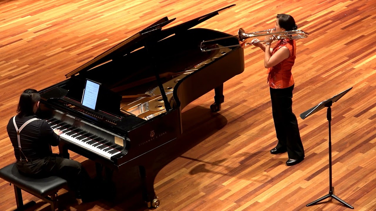 Megumi Kanda, trombone, performs Golden, for trombone and piano, by Amy Riebs Mills