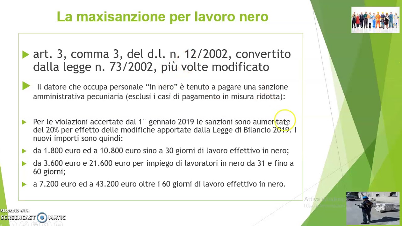 INL -  Maxisanzione e Sospensione