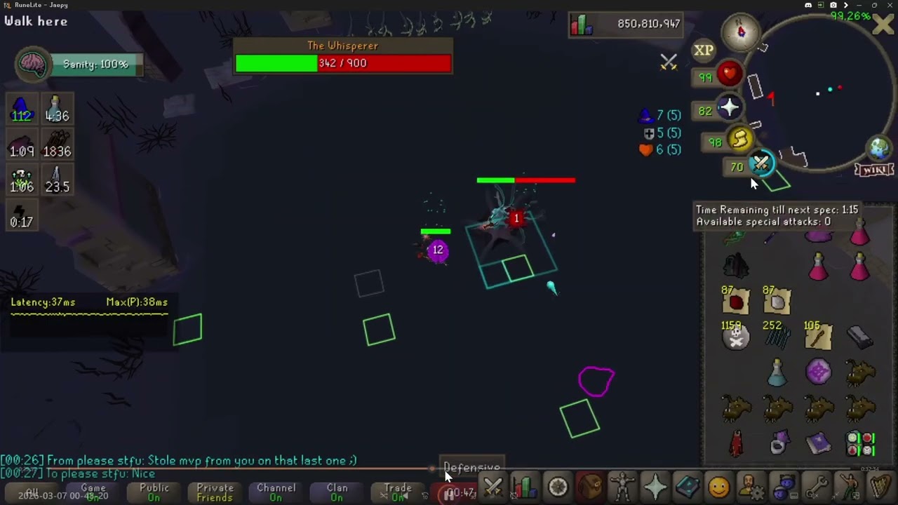 [OSRS] Руководство по времени прохождения GM-зоны Whisperer; ZCB не требуется