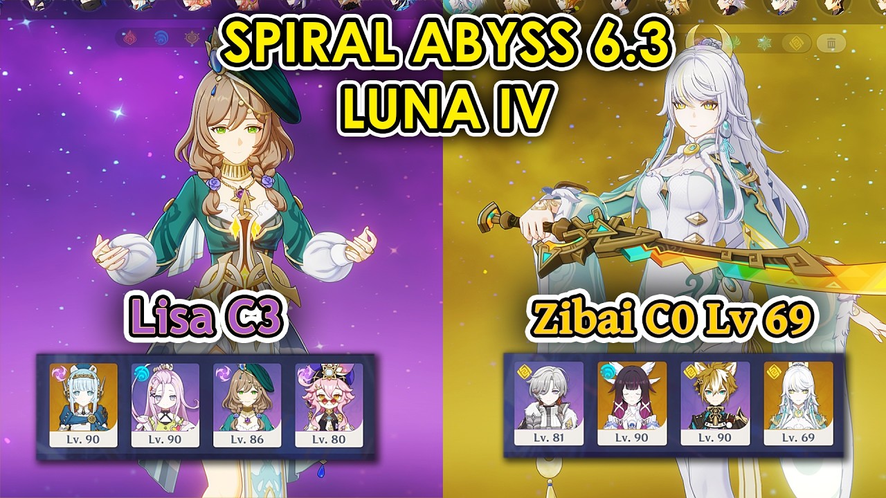 Auntie Lisa & Aunti Zibai Clearing Spiral Abyss Floor 12 | Genshin Impact 6.3 Luna IV