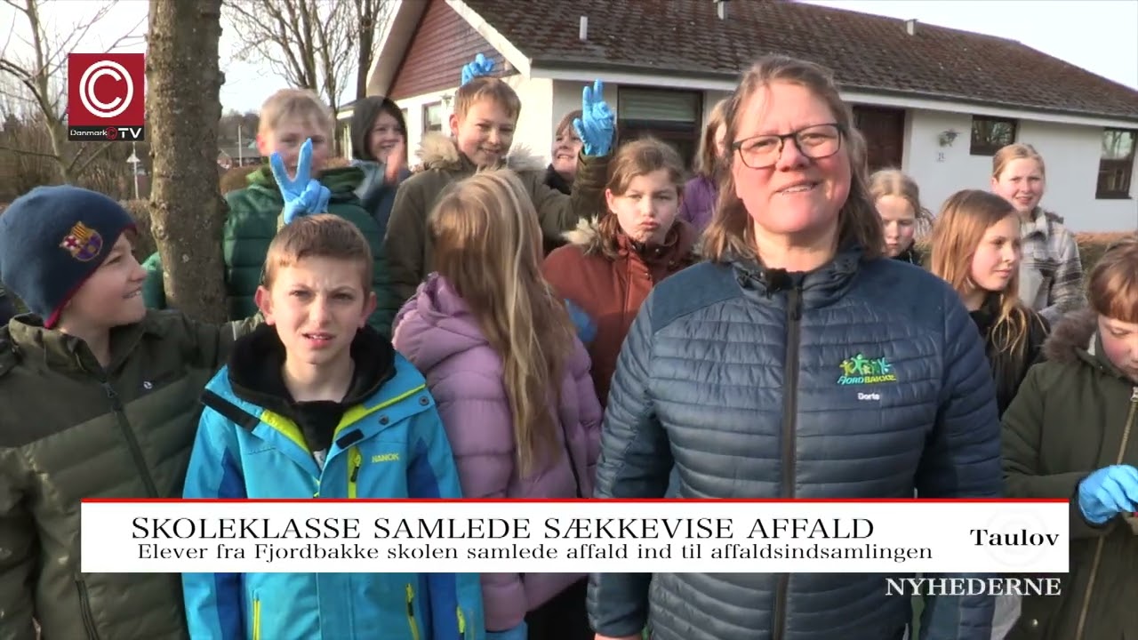 Elever fra Fjordbakkeskolen afd. Taulov samlede skrald