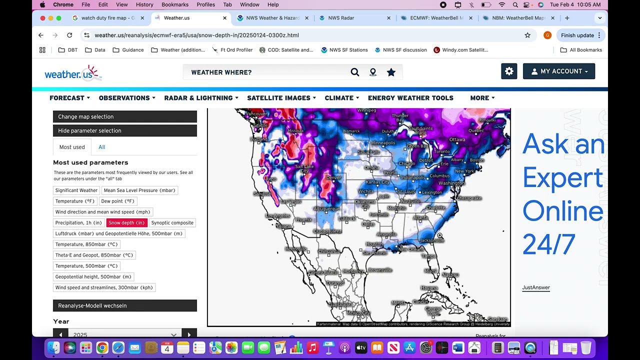 Reanalysis of the January 2025 FL snowfall event