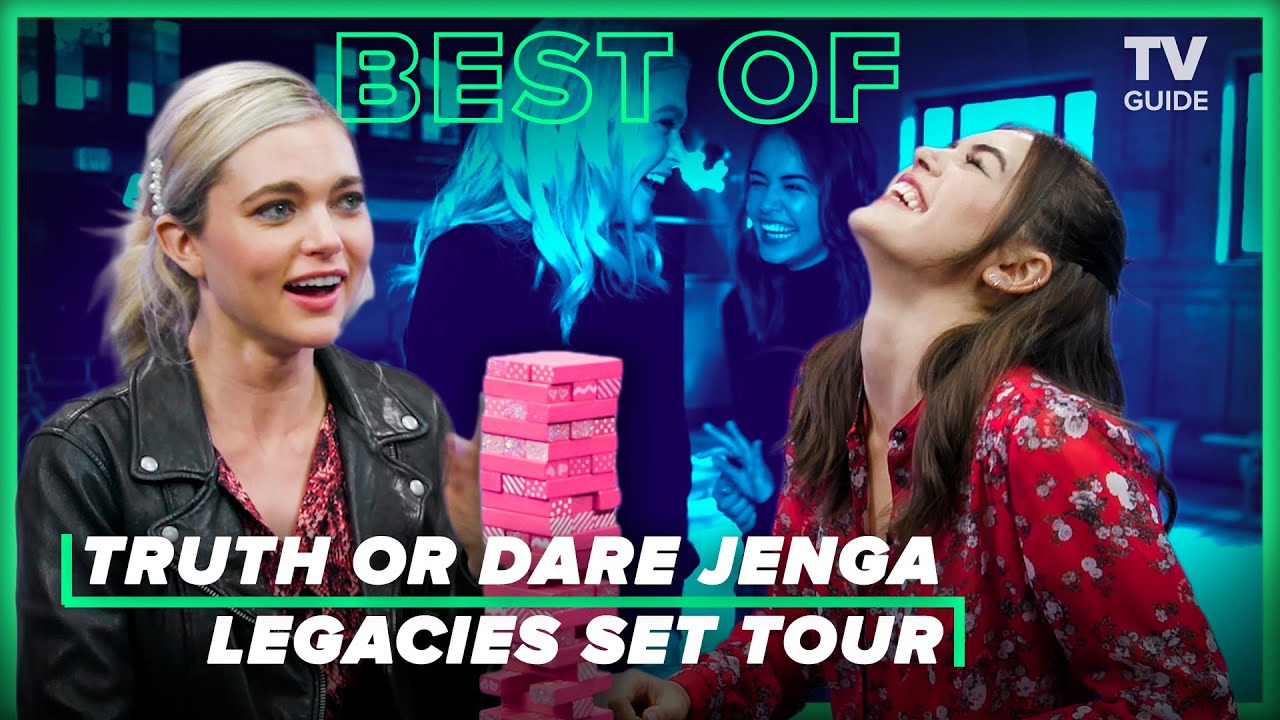 LEGACIES Stars Play Truth or Dare Jenga | Set Tour with Jenny Boyd and Kaylee Bryant