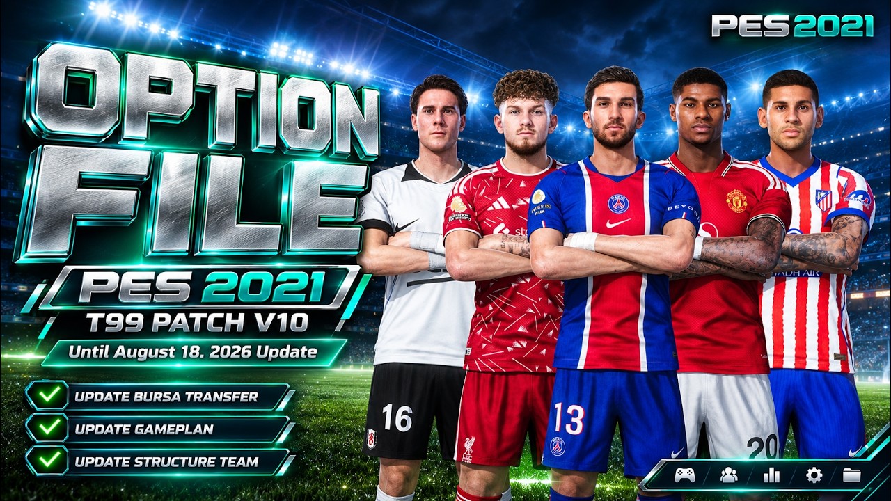 PES 2021 Option File T99 Patch V10 | Updated Until to August 18. 2026