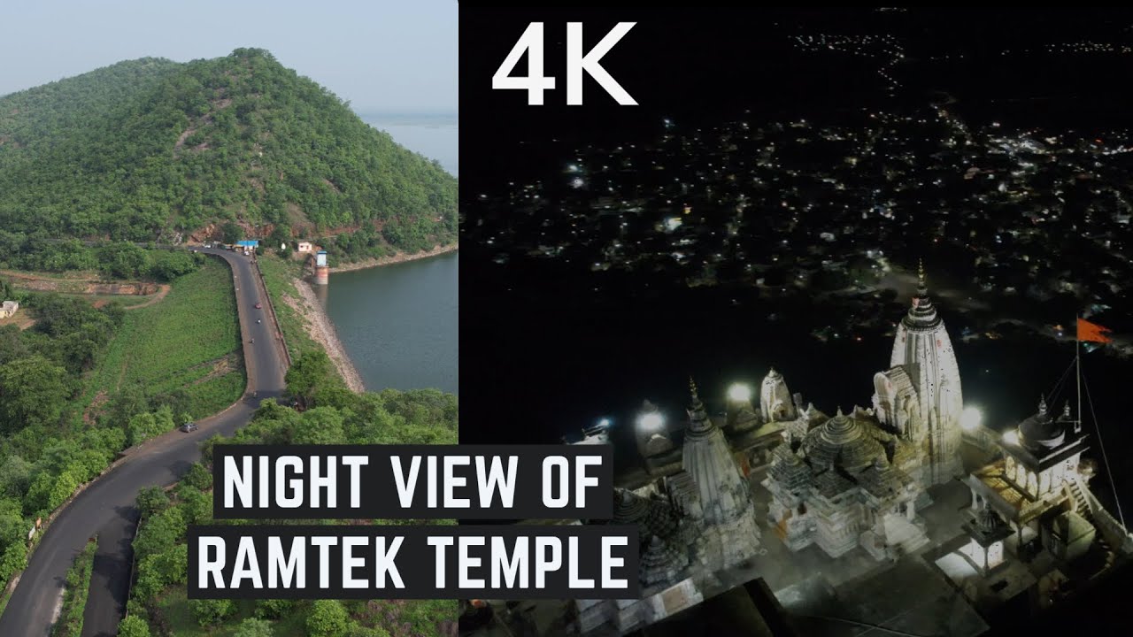 Ram Mandir Ramtek, Khindasi - Drone Night View