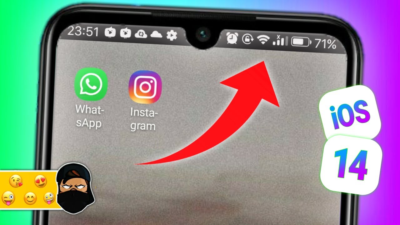 Barra de Status do iPhone ios no Android 2022 - Novo