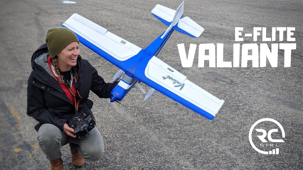 E-Flite Valiant: Review & Flight - AMAZING even in a STORM!