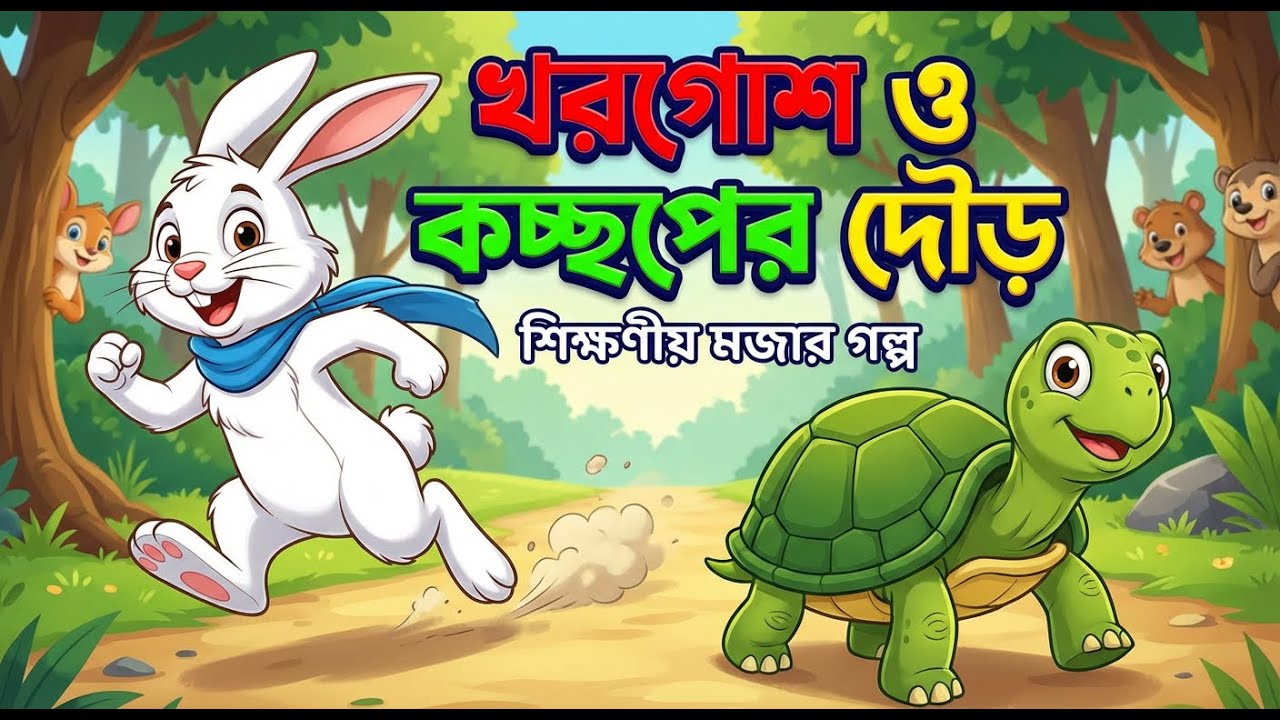 কে জিতবে দৌড়ে? খরগোশ নাকি কচ্ছপ? | শিক্ষণীয় মজার বাংলা গল্প | Rabbit and Tortoise Story in Bangla