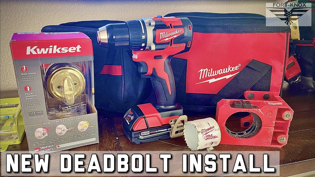 HOW TO INSTALL DEADBOLT LOCK | Milwaukee M18 Drill | Door lock Installation | Kwikset Smart Key